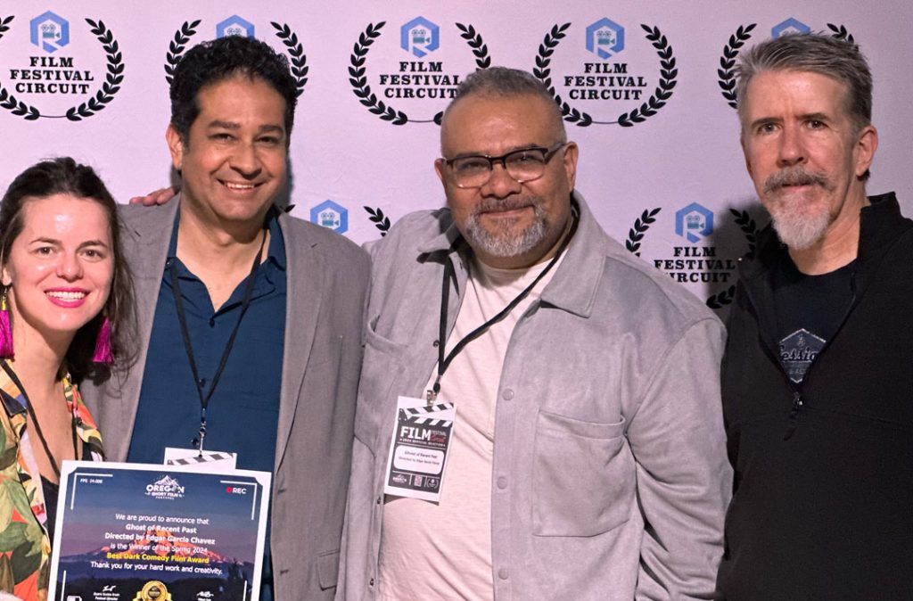 Director Edgar Garcia Chavez and friends at the Oregon Short Film Festival