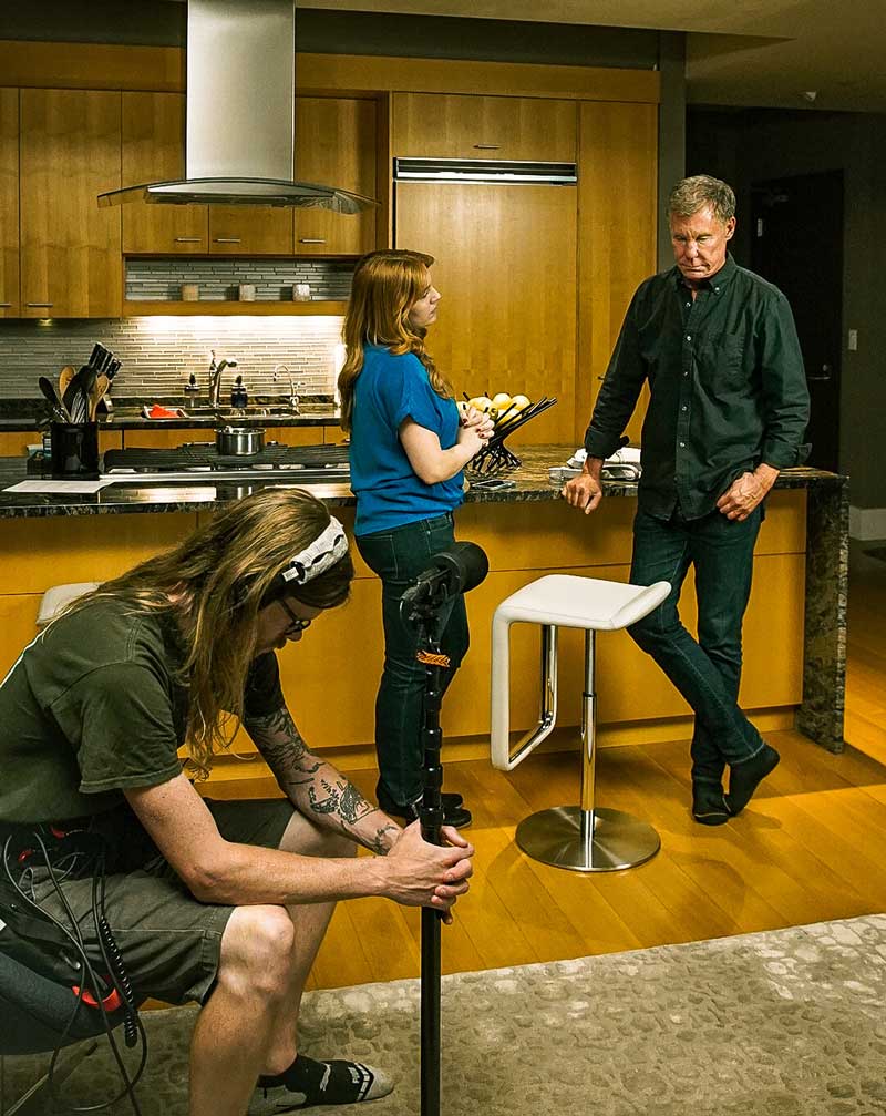 Filming a scene