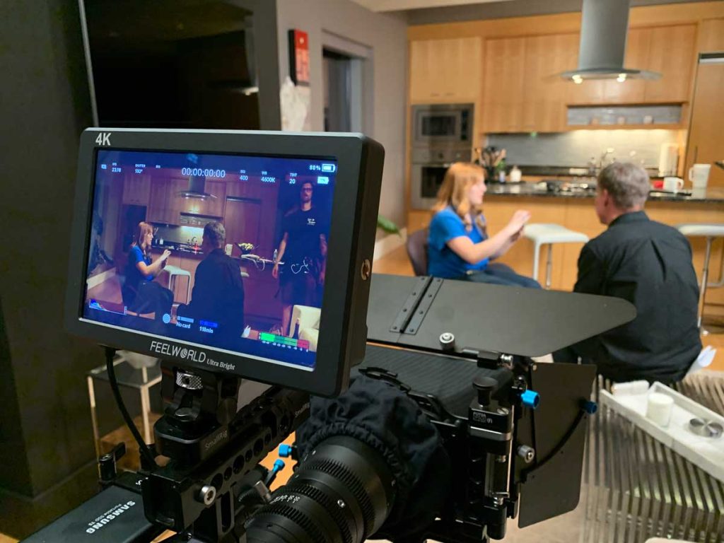 Filming a scene