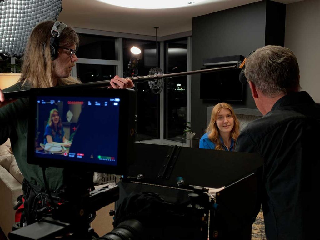 Filming a scene